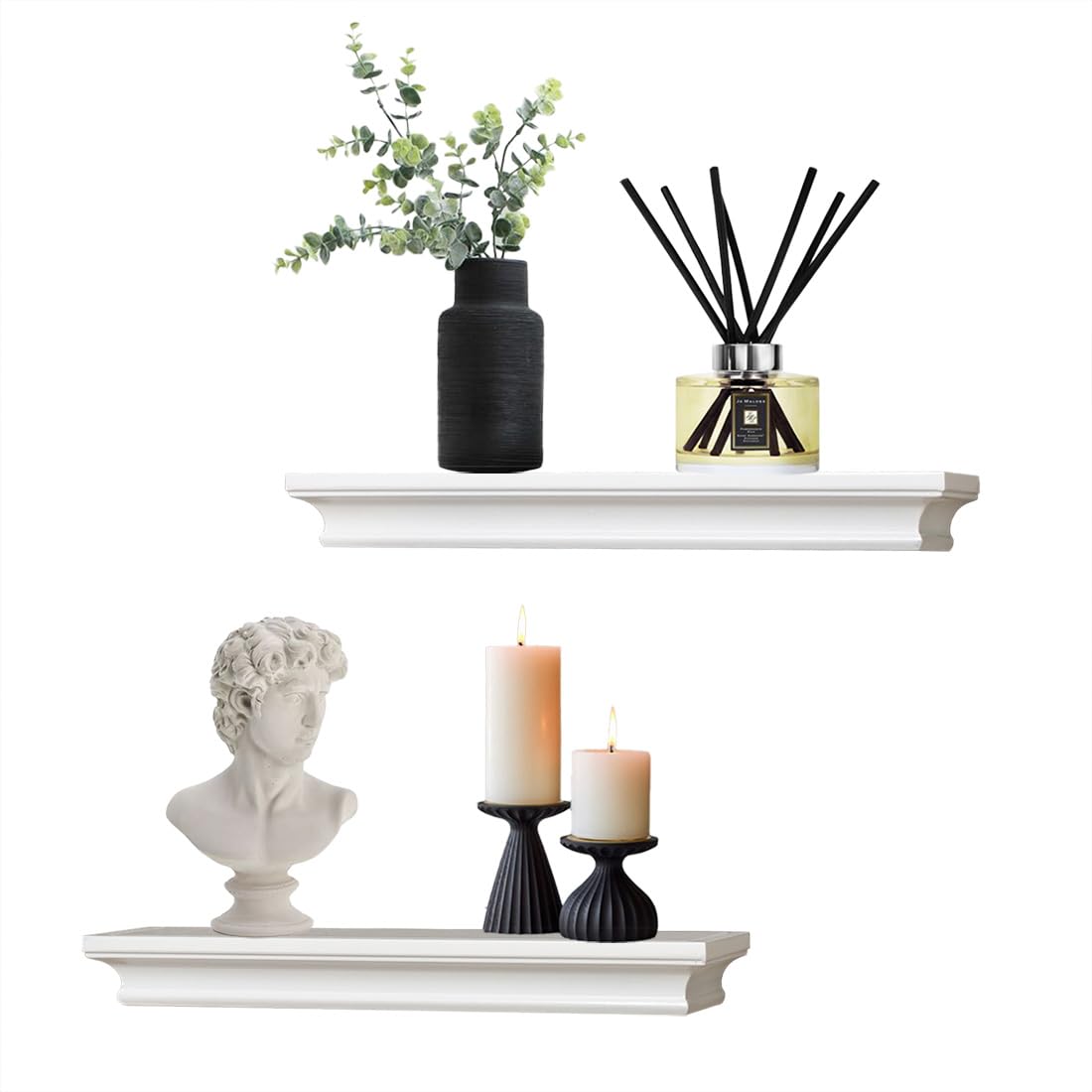 Amazon｜AHDECOR ホワイトフローティング棚棚棚 深さ4インチ 2個セット