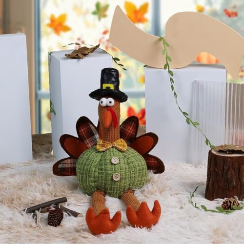 Dindes en peluche d'automne (pack de 2) - Cadeau idéal pour Thanksgiving - 6