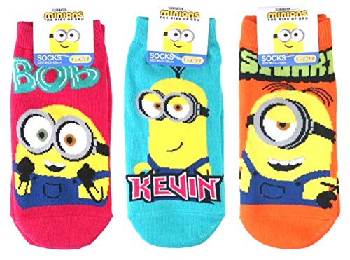 ミニオンズ レディースソックス ３柄セット（ボブ ピンク・ケビン グリーン・スチュアート オレンジ）