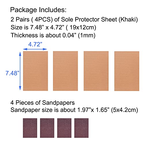 Image of UNIKSTEP 4 Pieces Shoe Sole Protectors, Shoe Bottom and Heel Anti Slip Grip Pads, Self Adhesive Non Skid Noise Reduction Sticker (Khaki)