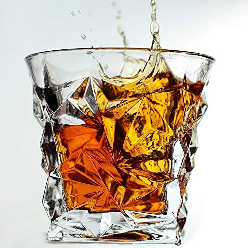 Image of Farielyn-X Whiskey Glass 310 ML, Transparent, Premium Crystal Diamond-Cut Tumblers for Scotch, Bourbon, Rum, Cocktails - Elegant Party for Home, Office, Cafe, Wedding, Parties, Gifts set of 6 (xBNZ-6)