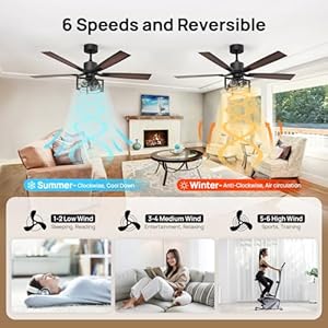 Consciot 52 Inch Ceiling Fans With Lights Remote, Modern Farmhouse Caged Ceiling Fan, Reversible Motor, 5 Double Finish Wood Blades, Rustic Ceiling Fan For Porch, Living Rooms, Bedroom, Hunter Black Consciot 52 Inch Ceiling Fans With Lights Remote Modern Farmhouse Caged Ceiling Fan Reversible Motor 5 Double Finish Wood Blades Rustic Ceiling Fan For Porch Living Rooms Bedroom Hunter Black