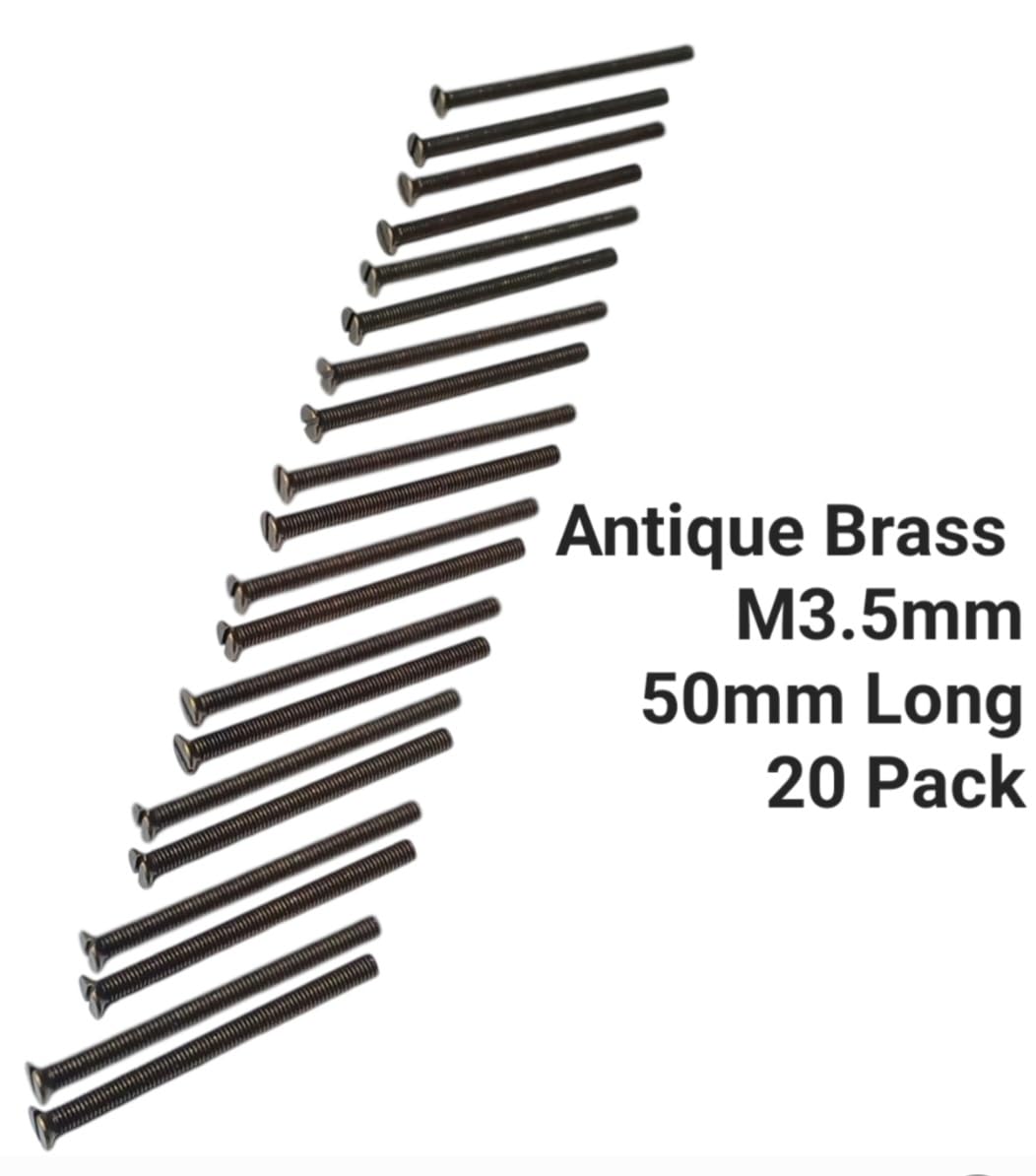 Antique Brass Flat Slotted Countersunk Head Screws, M3.5 x 50mm, (20) - Image 3