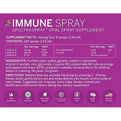 Immune Support Spray Supplements 3 Pack, 30 Day Supply per Spray