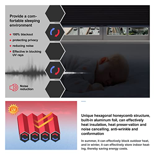 Boolegon Top Down Bottom Up Cellular Shades Blackout Cordless Honeycomb Blinds For Windows Aluminum Up Down Honeycomb Shades Custom Cut To Size White #TOP3