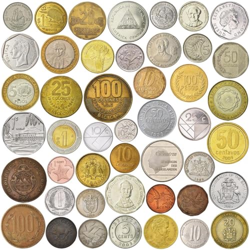 Jetons du monde à collectionner : coffret de 30 pièces d'Amérique latine