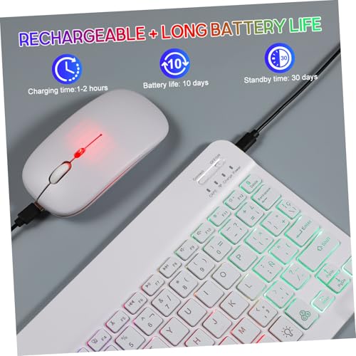 Teclado ratón inalámbrico portátil plástico ergonómico con luces 7