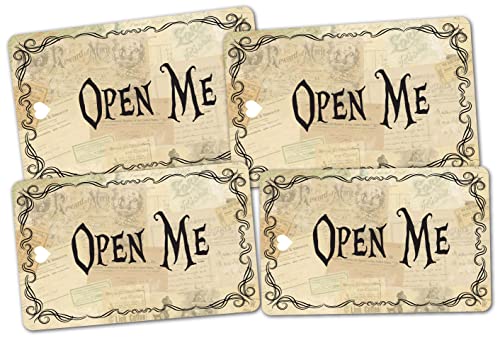 Handra 50pcs Drink Me Tags Alice in Wonderland Drink Me Tags, Open Me, Take Me, Eat Me, Mad Hatter Tea Party Decorations (Open Me)