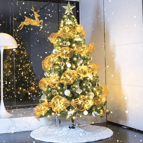 Árbol de Navidad artificial frondoso y árboles de Navidad con soporte metálico 2