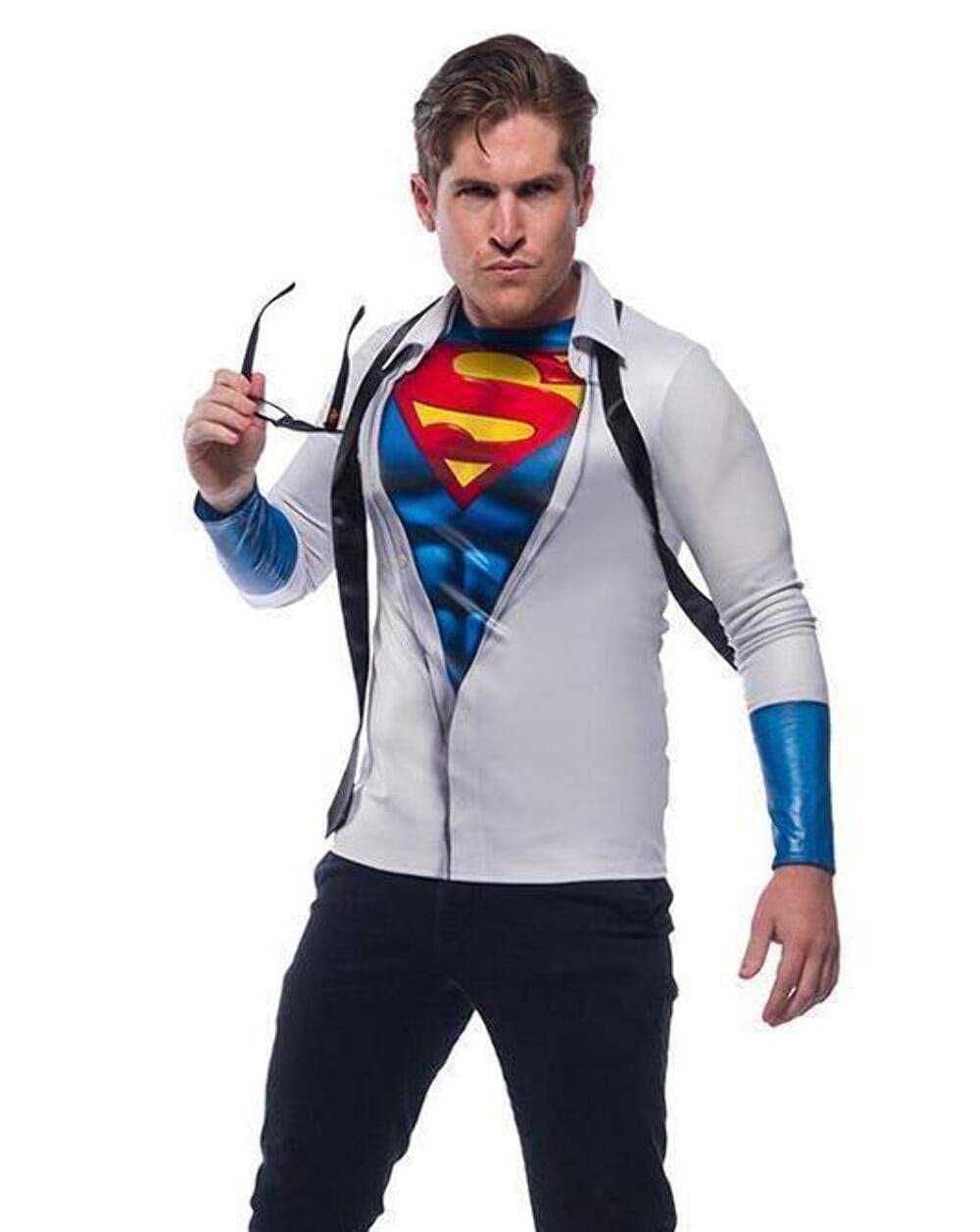 Rubie's Official DC Comics Superman Photo Real Costume Top, Adult Superhero Fancy Dress