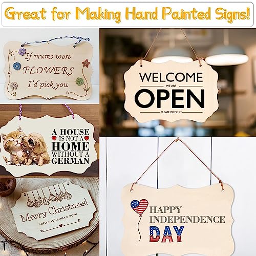 12Pcs Unfinished Wood Crafts, Rectangle-Shaped Wood Blanks Wood Sign For Crafts, Wood Plaque For For Cricut Projects, Door Hanger, Wood Burning, Painting, Holiday Home Decorations, 8.8 X 5.7 Inches #TOP3