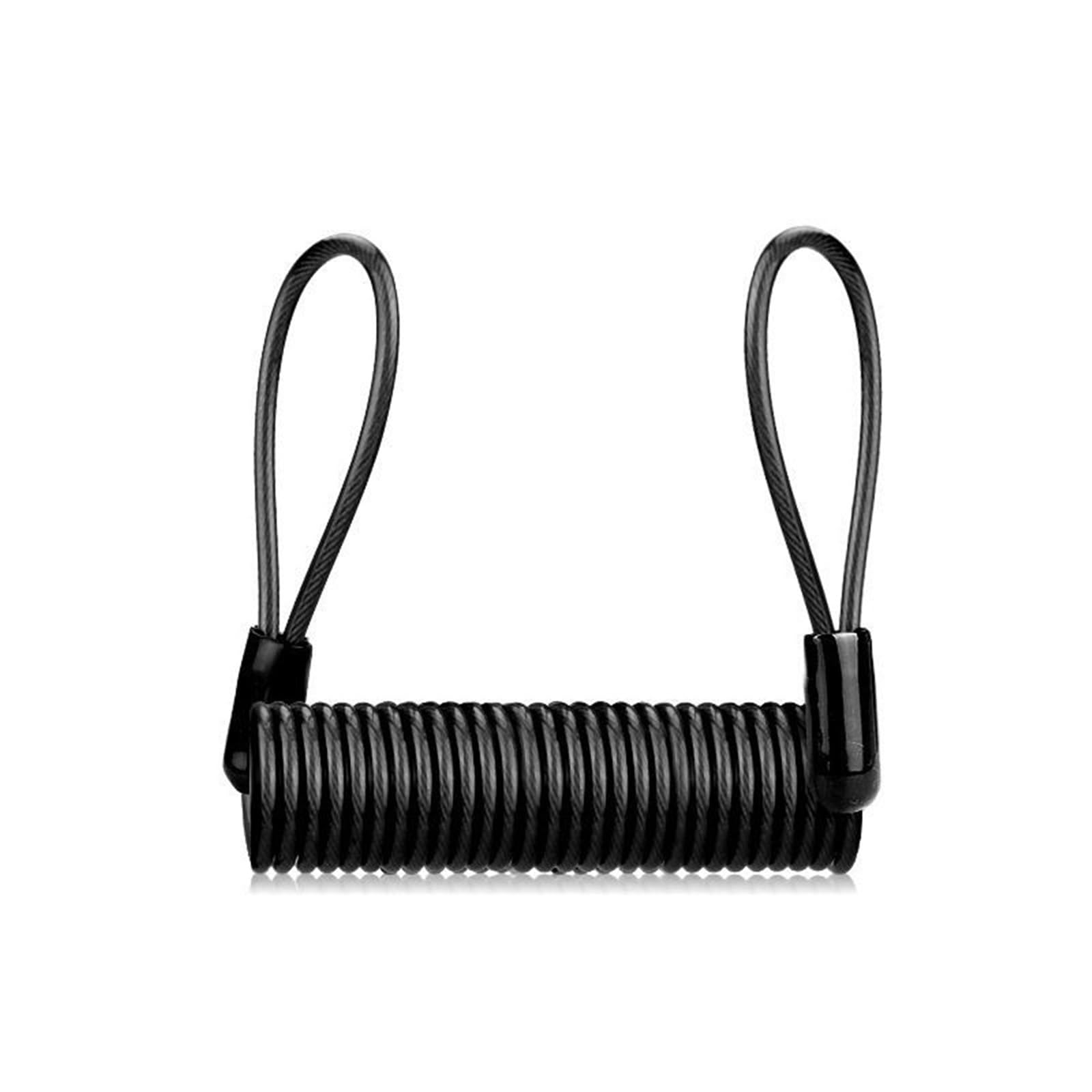 Chain Lock 1.2M Bike Spring Cable Lock Anti-Theft Rope Alarm Disc Bicycle Security Reminder Motorcycle Motorcycle Handlebar Lock(Black)