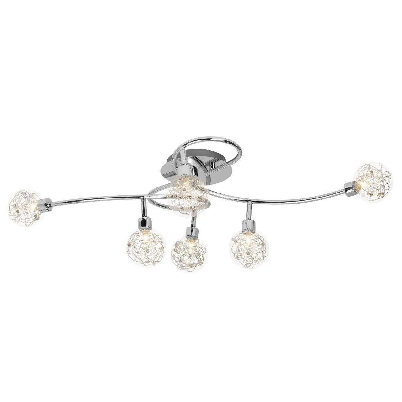 Brilliant Lampe Joya Deckenspot 6flg chrom | 6x QT14, G9, 33W, geeignet für Stiftsockellampen (nicht enthalten) | Köpfe schwenkbar