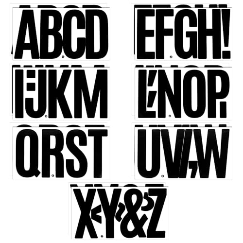 JJUNW Lot de 14 feuilles d'autocollants en forme de grandes lettres de l'alphabet - 15 cm - En vinyle imperméable - Pour bricolage, extérieur, posters,...
