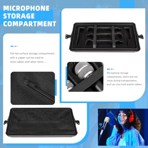 Image of 4U Rack Case Shallow 16 inch Depth, 19 inch Rackmount Flight Road Travel Case, Waterproof Protective Hard Case with Customized Foam, Wireless Mic System Storage /Amp /Effect /DJ Mixer
