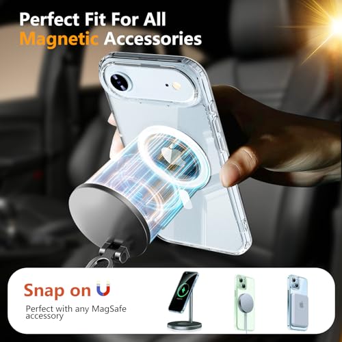 Image of Magnetic for iPhone 17 Air Case with Privacy Screen Protector,iPhone Air [Non-Yellowing] Shockproof Clear Phone Case Compatible with MagSafe Women Girls for 17 air,Transparent