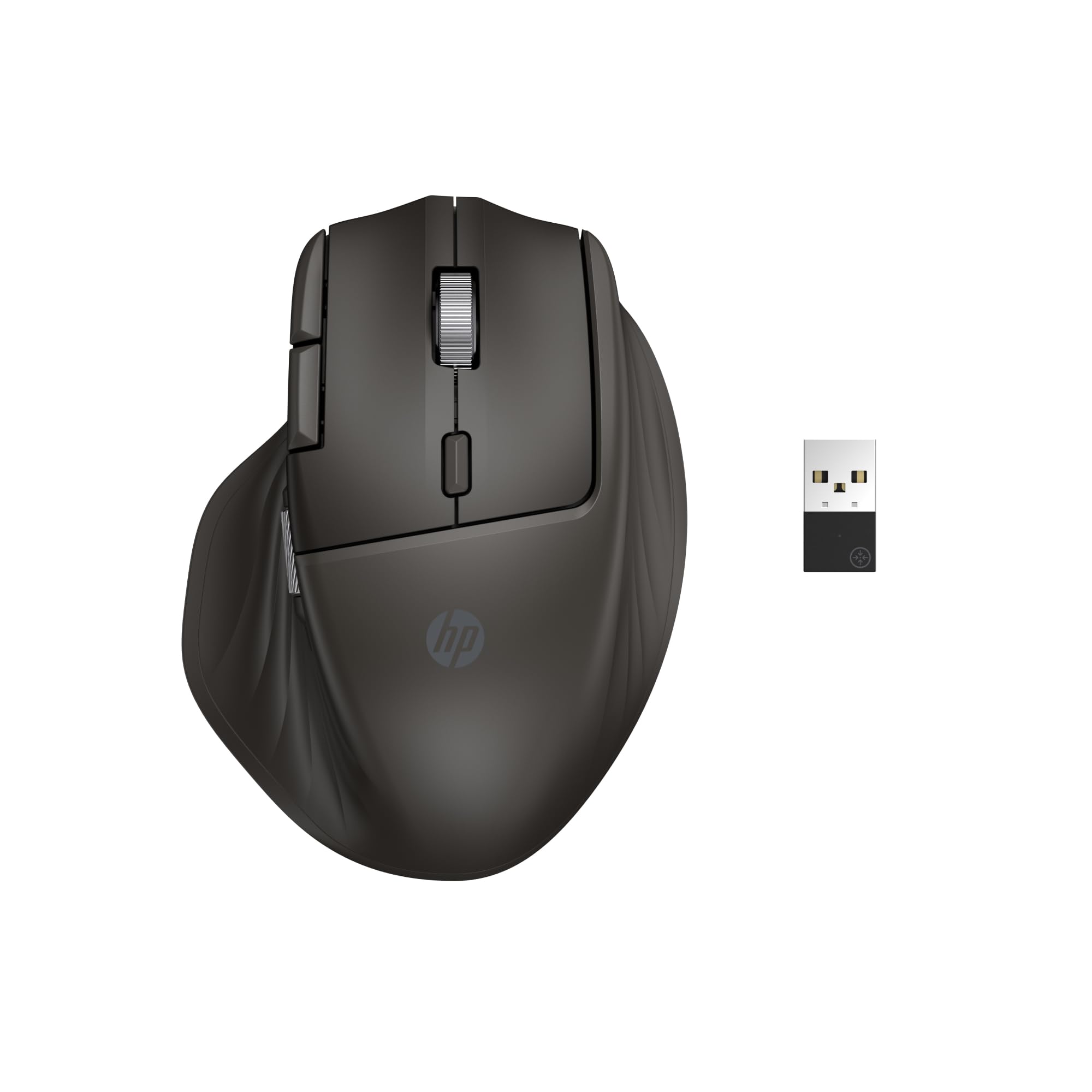 HP 780M Ratón Inalámbrico Ergonómico con Desplazamiento Ultra Rápido, Supercondensador Recargable, 6K dpi, Bluetooth, Rueda de Desplazamiento Lateral, Multi Dispositivo, Compatible con Windows y Mac