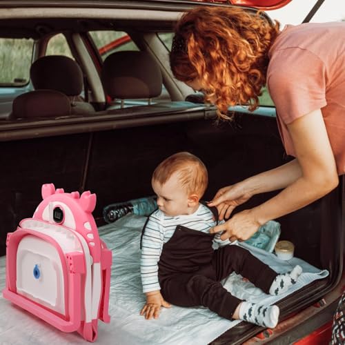 Image of Baby Bathtub Collapsible with Thermometer & Cushion, Portable Travel Tub