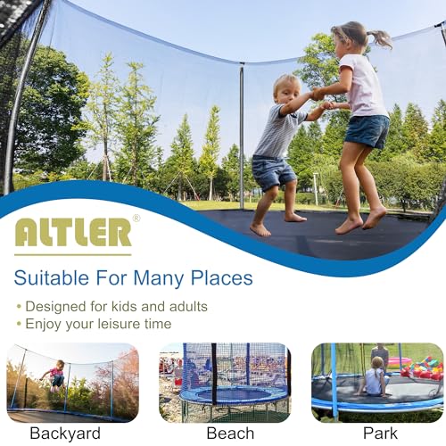 Image of Trampoline 12FT 14FT Enclosure Net Outdoor Jump for Kids and Adults Round ASTM Approved 400 /450LBS Weight Capacity