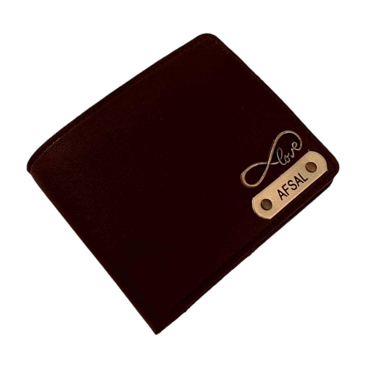 GiftoriousCustomised Name Wallet with Infinity Love Charm (Brown)