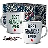 Triple gifffted worlds best grandparents coffee mugs for grandma and grandpa gifts ideas from grandkids grandchildren new first time grandparent announcement christmas valentines day ceramic 380ml  urban country home decor