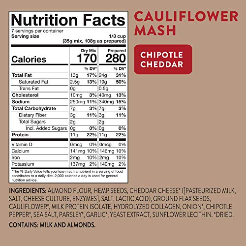 HighKey Snacks Low Carb Keto Food High Protein Cauliflower Mash - Instant Rice or Potatoes Substitute - No Added Sugar, Gluten Free, Savory Products - Diabetic & Healthy Diet Foods - Chipotle - Thumbnail 5