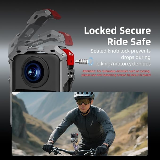 Image of TEKTONIC TCC-OM360 Metal Cage for DJ I Osmo 360 - Protective Camera Cage with Cold Shoe Mounts & 1 /4″ Screw Holes | Vlogging & Action Filming Accessory