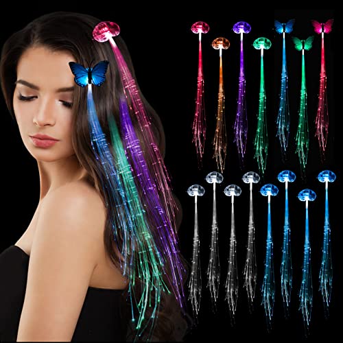 40 Extensions de cheveux à DEL lumineuses pour soirées et festivals