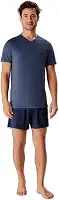 Pijama Masculino Curto Em Malha Azul Marinho M