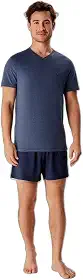 Pijama Masculino Curto Em Malha Azul Marinho M