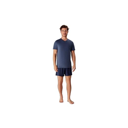 Pijama Masculino Curto Em Malha Azul Marinho M