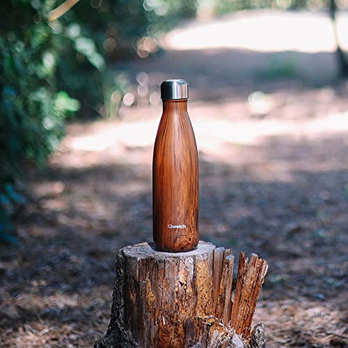 Qwetch, Insulated Originals Bottle, Wood 1000 ml, Stainless Steel Water Bottle, 24h Cold and 12h Hot, Leakproof - Image 4
