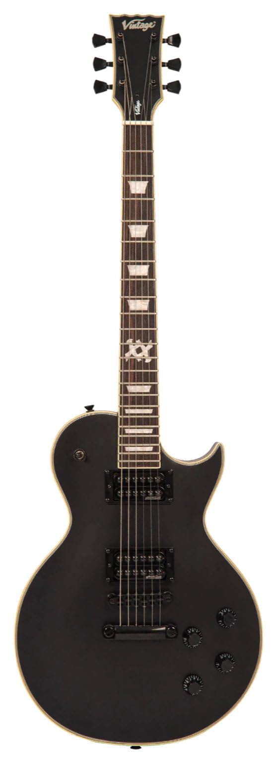 Amazon.com: VINTAGE Electric Guitar, Right, Satin Black (V100VMX