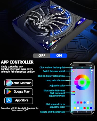 Image of 2000W 10 Inch Underseat Car Subwoofer and Amp Package, Slim Powered Under Seat Sub with Built-in Class D Amp, RGB Beat-Synced Light, Low Pass Filter, Bass Boost for Truck SUV