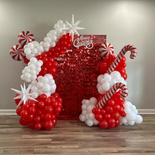 Image of KBZVNAF Red and White Latex Balloons - 60 Pack 12 inch Red White Confetti Party Balloons for Birthday, Baby Shower, Wedding, Christmas, Valentine's Day Party Decorations