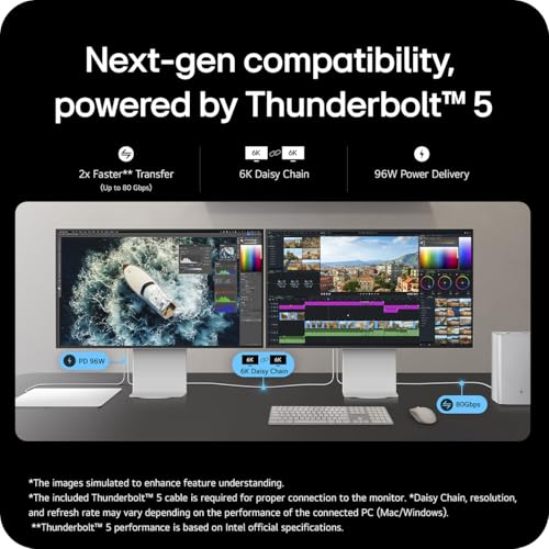 Image of LG UltraFine evo 32U990A-S - 6K (6144 x 3456p) Nano IPS Black 32 Inch, 60Hz, 5ms GtG, DCI-P3 98%, Adobe RGB 99.5%, HDR 600, MAC compatible, speakers, Thunderbolt 5, HDMI 2.1, DP2.1, Silver