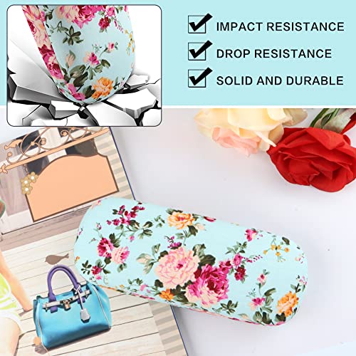 Image of Glasses Case Hard Shell Eyeglass Case for Women Fabrics Floral Retro Spectacle Case Box Portable