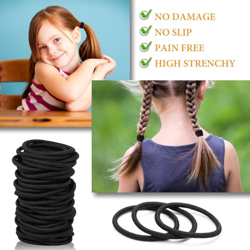 Image of Curated Cart 6 Pcs - 2 Mm Multicolour Hair Ties Band Durable Hair Accessories for Women & Girls Thick Tie With Strong Ponytail Holder