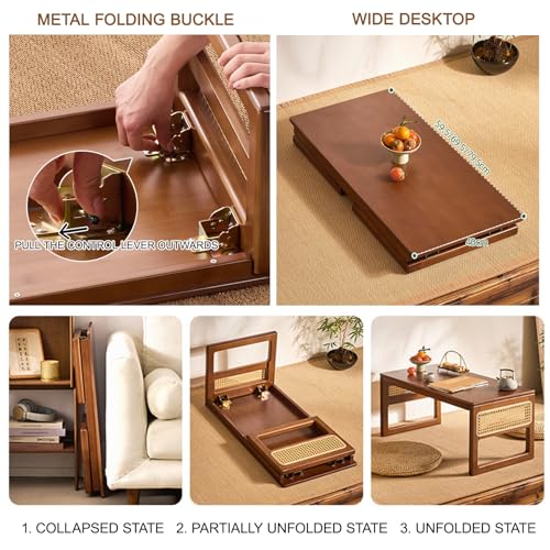 Table pliante en bambou compacte pour petits espaces et salons - 6
