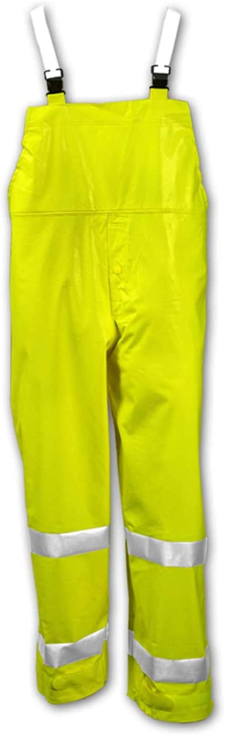Tingley O53122 Comfort-Brite Snap Fly Front Overall, Fluorescent Lime, Medium