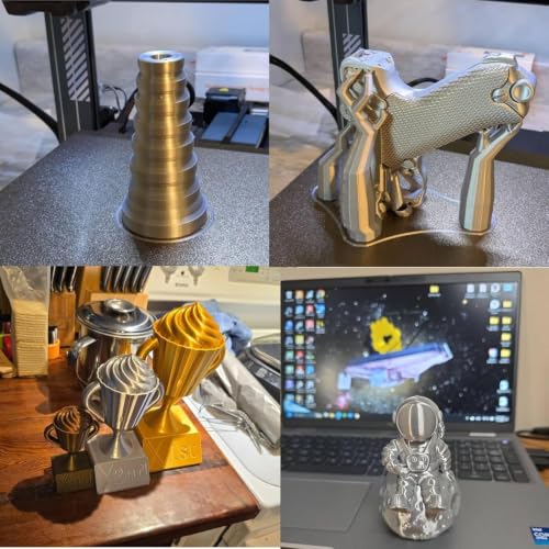 Image of GIANTARM Silk 3D Printer Filament 1.75mm Metallic Silver PLA 4kg