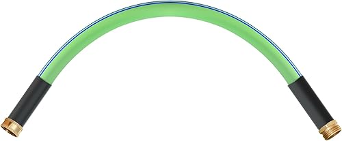 Atlantic Manguera de jardín resistente de 58 pulgadas x 2 pies, color verde, manguera líder de conexión corta con conectores macho-hembra (2 pies)