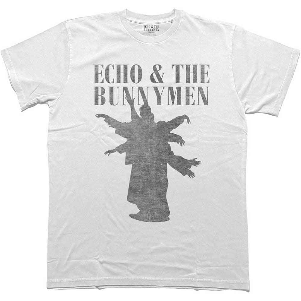 Echo & The Bunnymen T Shirt Silhouettes Band Logo Official Mens White L
