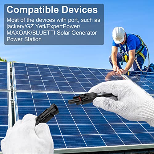 Image of 20FT 12AWG Solar Panel Extension Cable with Female and Male Connectors, Solar Cable for Solar Panels, Charge Controllers and Solar Generator (12AWG, 10FT)