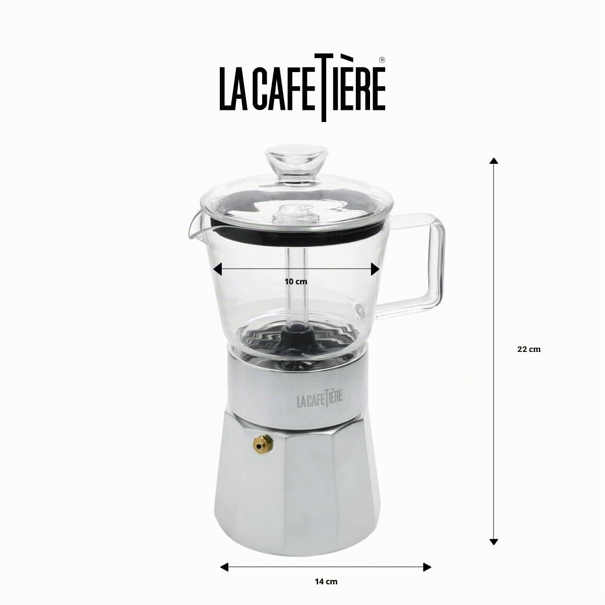 La Cafetière Cafetera Espresso de Cristal Verona, Cromada, 6 Tazas, Caja de Regalo