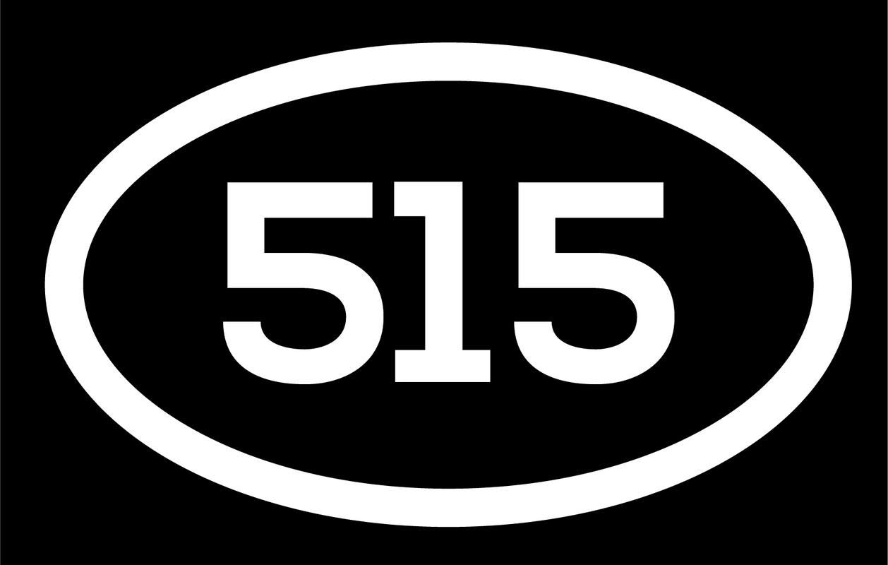 DHDM 515 Area Code Sticker Iowa Des Moines Ames Ankeny City Pride Love | 5-Inches by 3-Inches | Premium Quality White Vinyl | ND575
