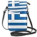 Griechenland-Flagge, Umhängetasche, Handytasche, Geldbörse mit Kreditkartenfächern für Damen