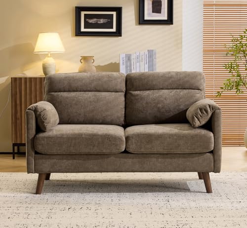 Bonnlo Canapé avec Accoudoir à Oreilles d'Éléphant, Fauteuil 2 Places, Sofa Rembourré en Lin, Meuble avec Poche latérale, pour Salon, Bureau, Chambre,...