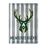 Rico Industries NBA Basketball Milwaukee Bucks 12" X 16" Home Decor Tin Home Decor Metal Roof Sign
