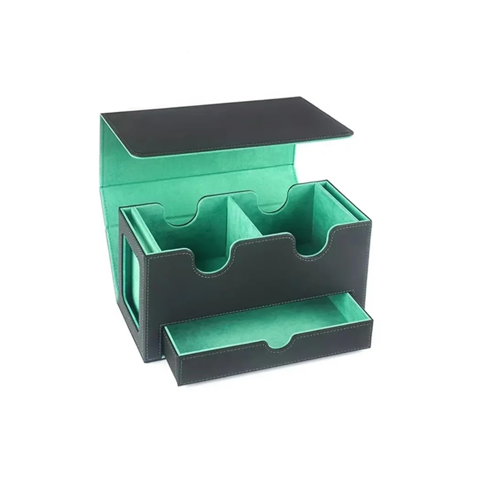 Deck Box Caja de cuero for guardar cartas Trading Commander(Green-Black)
